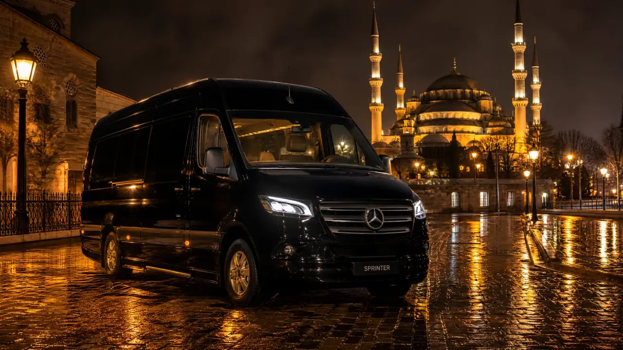 İstanbul özel şehir turu için Mercedes Sprinter VIP araç